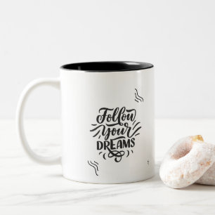 Caneca De Café Em Dois Tons Caderno de Arte de Linha de Mulher Estética Boho