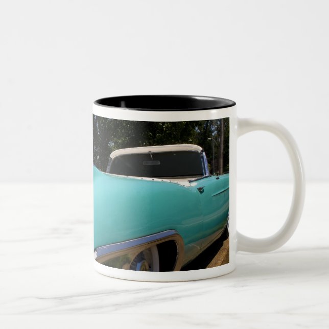 Caneca De Café Em Dois Tons Cadillac conversível verde de Elvis Presley em (Direita)