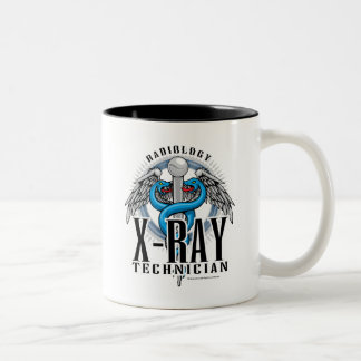 Caneca De Café Em Dois Tons Caduceus da tecnologia do raio X