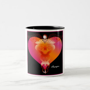 Caneca De Café Em Dois Tons Caduceus para curandeiros Não-Tradicionais