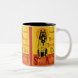 Caneca De Café Em Dois Tons Cães Cachorros Cachorros Belgas Tervuren