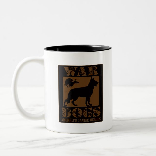 Caneca De Café Em Dois Tons Cães de Guerra-Trabalho de arte (Esquerda)