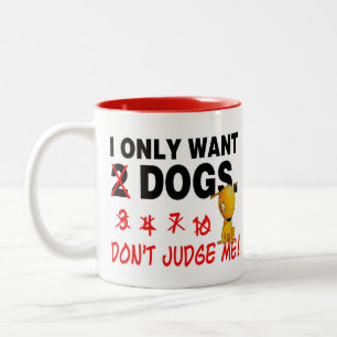 Caneca De Café Em Dois Tons CÃES - não me julgue!