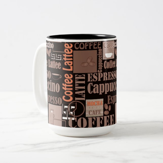 Caneca De Café Em Dois Tons Café (Frente Esquerda)