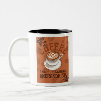 Caneca De Café Em Dois Tons Café | Antiga Bebida Energética Escolar