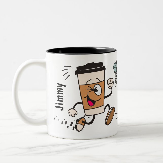 Caneca De Café Em Dois Tons Café, café, café, café, café, café (Esquerda)