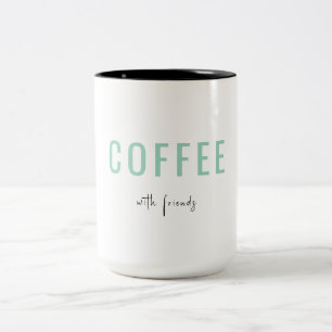 Caneca De Café Em Dois Tons Café com Amigos