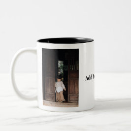 Caneca De Café Em Dois Tons Café com Foto Personalizada, Adicione Foto e Texto