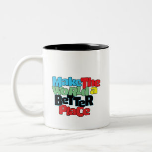 Caneca De Café Em Dois Tons Café Copa: Torne o mundo um lugar melhor