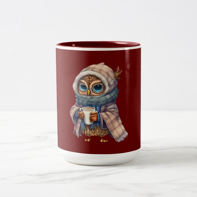 Caneca De Café Em Dois Tons Café Cozy Owl (Centro)