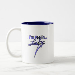 Caneca De Café Em Dois Tons Café da Copa: Estou me sentindo sortudo
