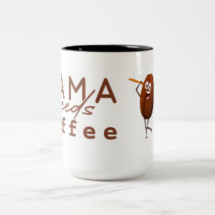 Caneca De Café Em Dois Tons Café da mamãe - Relacionável Mãe e Design Bean