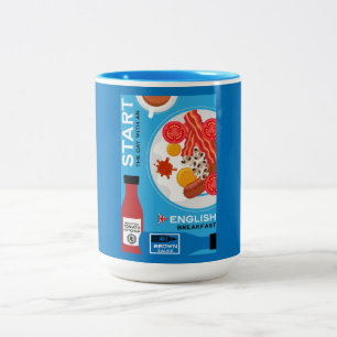 Caneca De Café Em Dois Tons Café da Manhã Inglês Tradicional