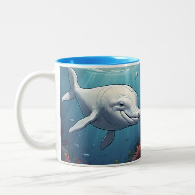 Caneca De Café Em Dois Tons Café de baleia Beluga (Esquerda)
