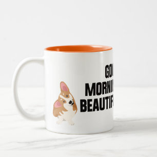 Caneca De Café Em Dois Tons Café de Boas-Vindas da Manhã para Amantes de Cães 