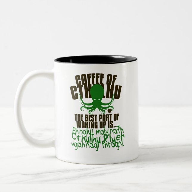 Caneca De Café Em Dois Tons Café de Cthulhu (Esquerda)
