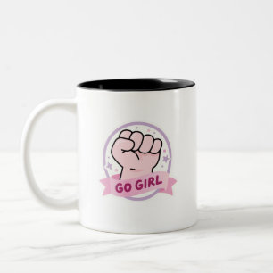 Caneca De Café Em Dois Tons Café de Duas Cores de Empoderamento da Garota Insp