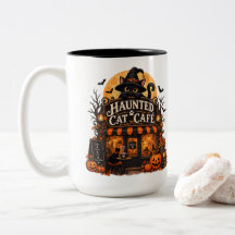 Café de Gatos Assombrados Gato Preto Halloween Vin