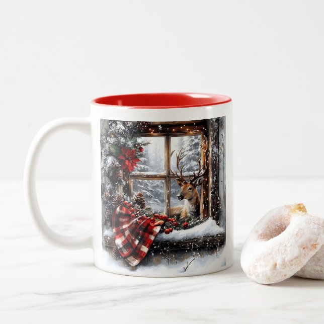 Caneca De Café Em Dois Tons Café de Natal (Com Donut)