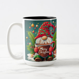 Caneca De Café Em Dois Tons Café de Natal Gnomo Grande Chocolate Quente Mug