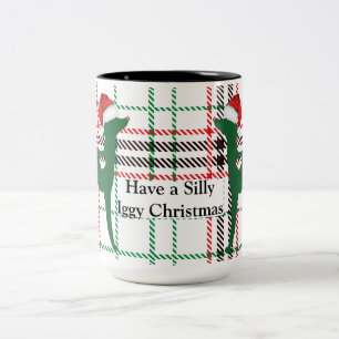 Caneca De Café Em Dois Tons Café de Natal italiano Greyhound, papais noeis pr
