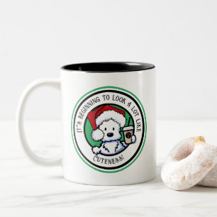 Caneca De Café Em Dois Tons Café de Natal KiniArt Westie