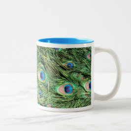 Caneca De Café Em Dois Tons Café de penas de peacock ou Mug de bebida de chá
