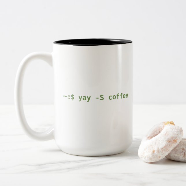 Caneca De Café Em Dois Tons Café de Yay! (Com Donut)