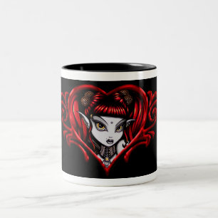 Caneca De Café Em Dois Tons Café do dia dos namorados do "Terra" do vermelho