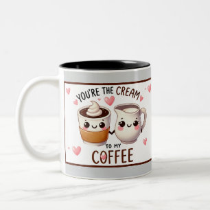 Caneca De Café Em Dois Tons Café e Creme Kawaii Fofinho