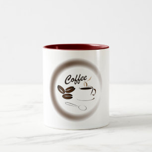Caneca De Café Em Dois Tons Café e feijão