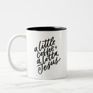Caneca De Café Em Dois Tons Café e Jesus