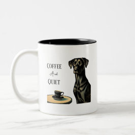 Caneca De Café Em Dois Tons Café e laboratório preto silencioso