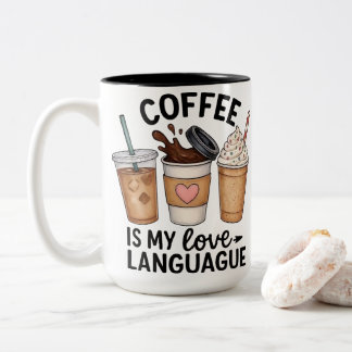 Caneca De Café Em Dois Tons Café É Meu Amor Cute Estética Bebidas