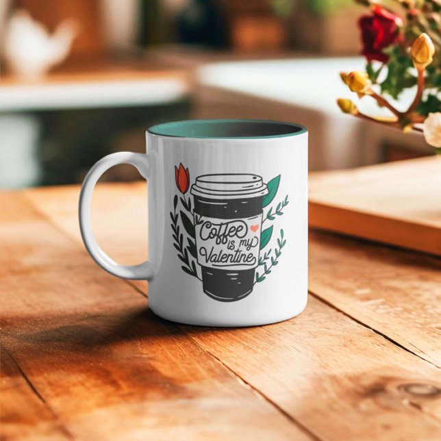 Caneca De Café Em Dois Tons Café é meu Namorados (Criador carregado)