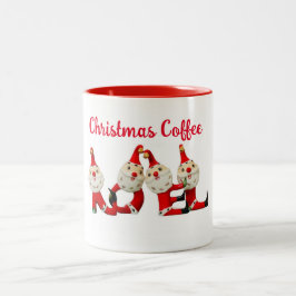 Caneca De Café Em Dois Tons Café e Papais noeis NOEL de Natal Mug Retro