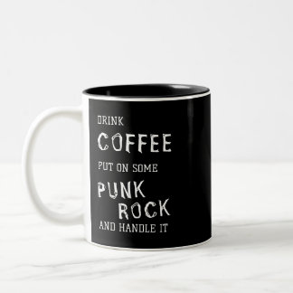 CANECA DE CAFÉ EM DOIS TONS CAFÉ E PUNK ROCK MUG