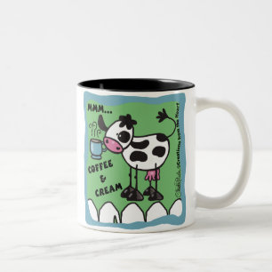 Caneca De Café Em Dois Tons Café e Vaca de Creme