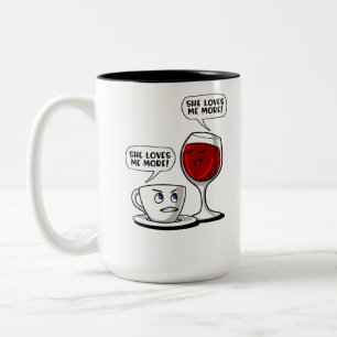 Caneca De Café Em Dois Tons Café e vinho ama-me mais