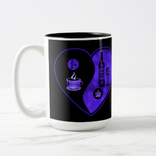 Caneca De Café Em Dois Tons Café e vinho Roxo Yin & Yang