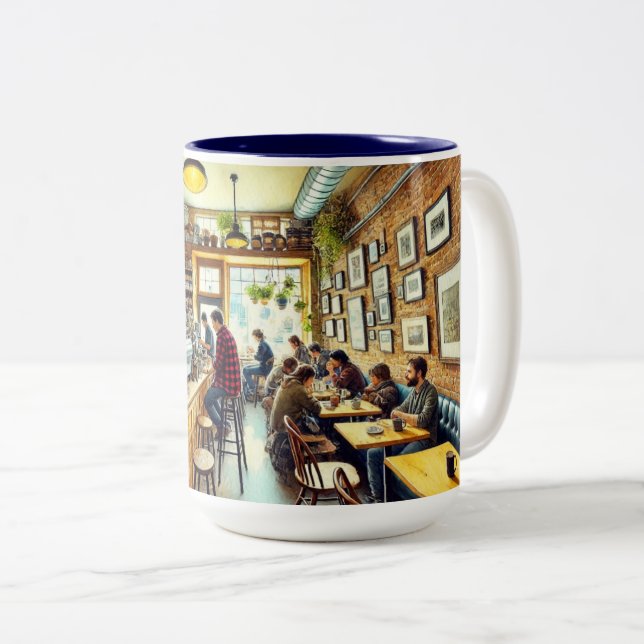 Caneca De Café Em Dois Tons Café em Vancouver Mug (Frente Esquerda)