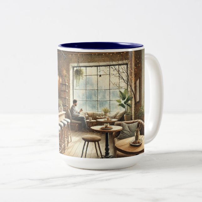Caneca De Café Em Dois Tons Café em Vancouver Mug (Frente Esquerda)