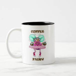 Caneca De Café Em Dois Tons Café Engraçado Fada Humor Mug