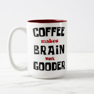 Caneca De Café Em Dois Tons Café Engraçado Faz o Cérebro Funcionar Melhor