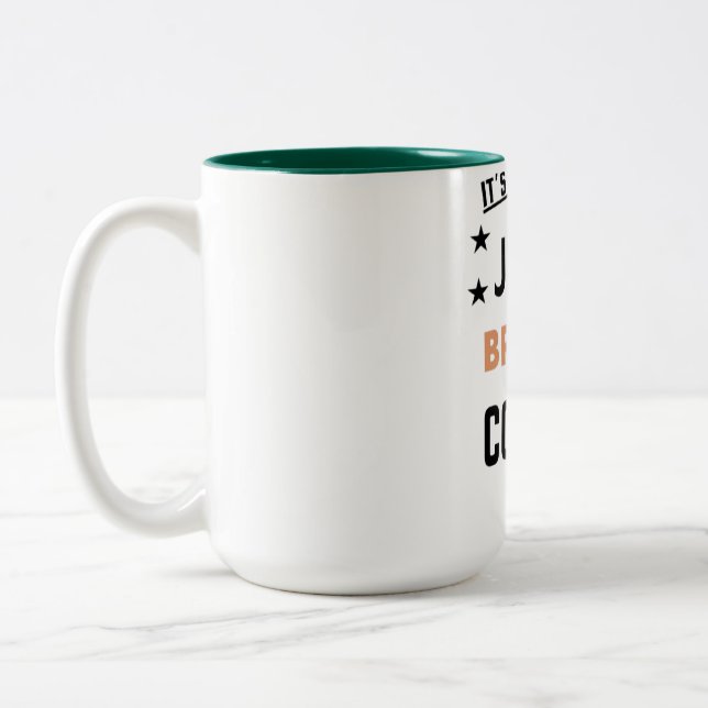 Caneca De Café Em Dois Tons Café Engraçado Mug 15 oz, Café Verde, caneca (Esquerda)