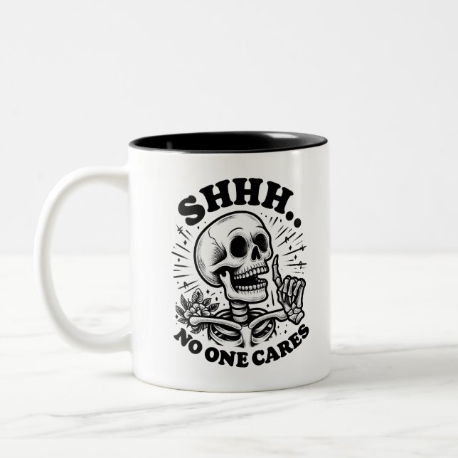 Caneca De Café Em Dois Tons Café Engraçado Sarcástico (Esquerda)