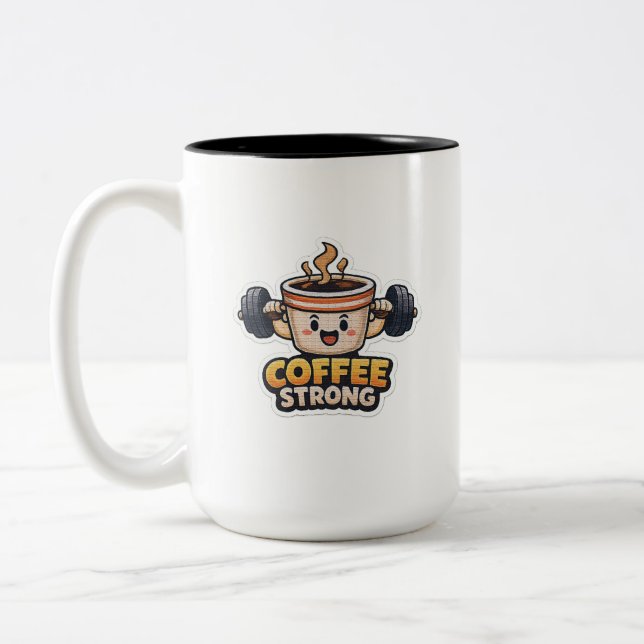 Caneca De Café Em Dois Tons Café Forte (Esquerda)