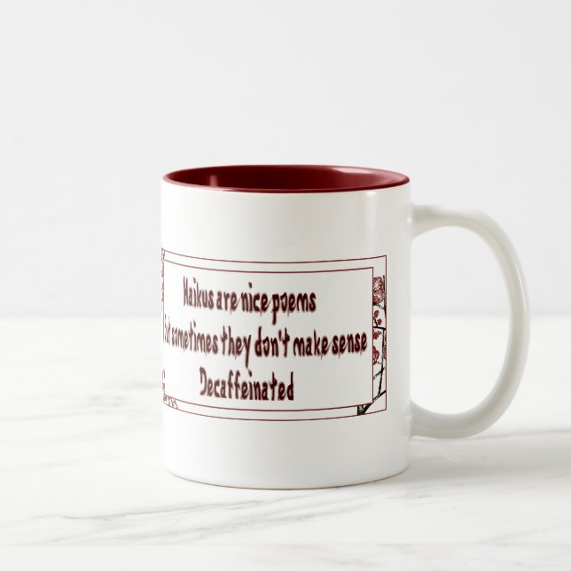 Caneca De Café Em Dois Tons café haiku (Direita)