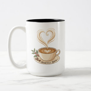 Caneca De Café Em Dois Tons Café Heartfelt Brew Coração