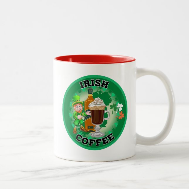 Caneca De Café Em Dois Tons Café Irlandês - Um Elixir. (Direita)